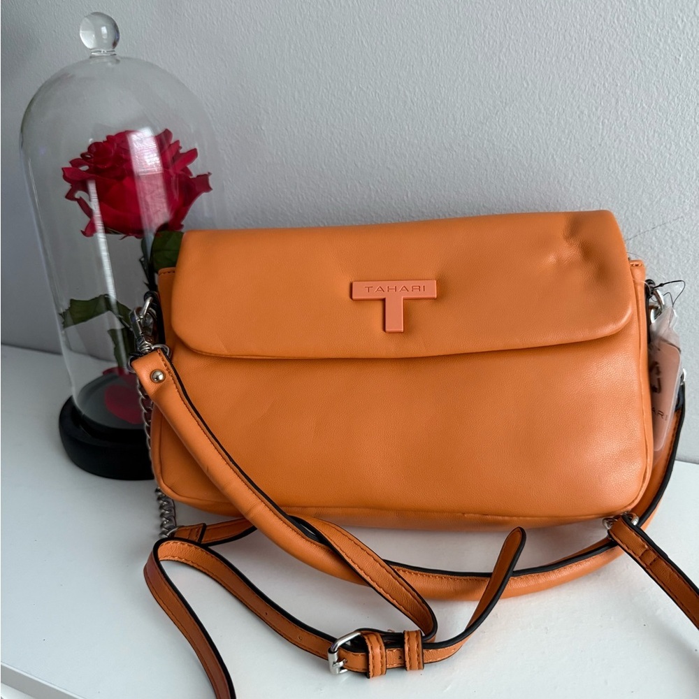 Tahari Vegan leather orange every day use purse / bag / shoulder bag​